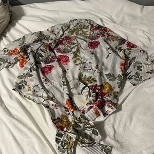 Floral tie top